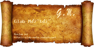 Glab Máté névjegykártya